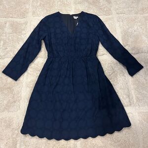 J. Crew Navy Blue Eyelet Dress